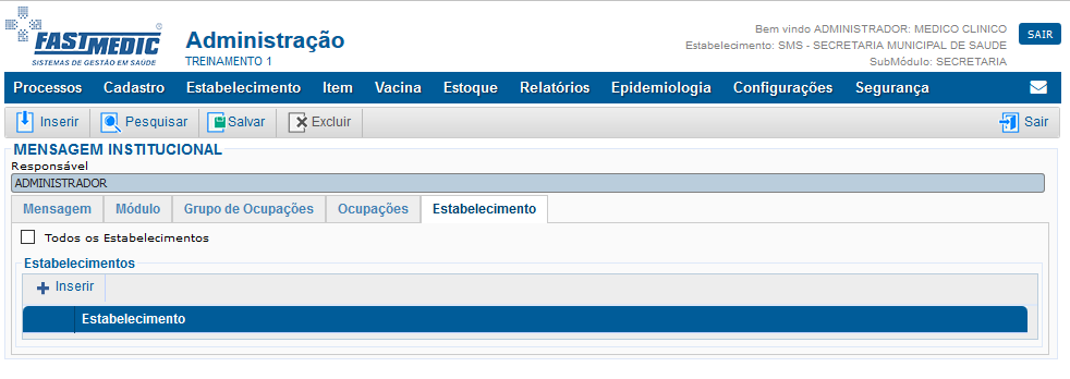 Mensagem Institucional